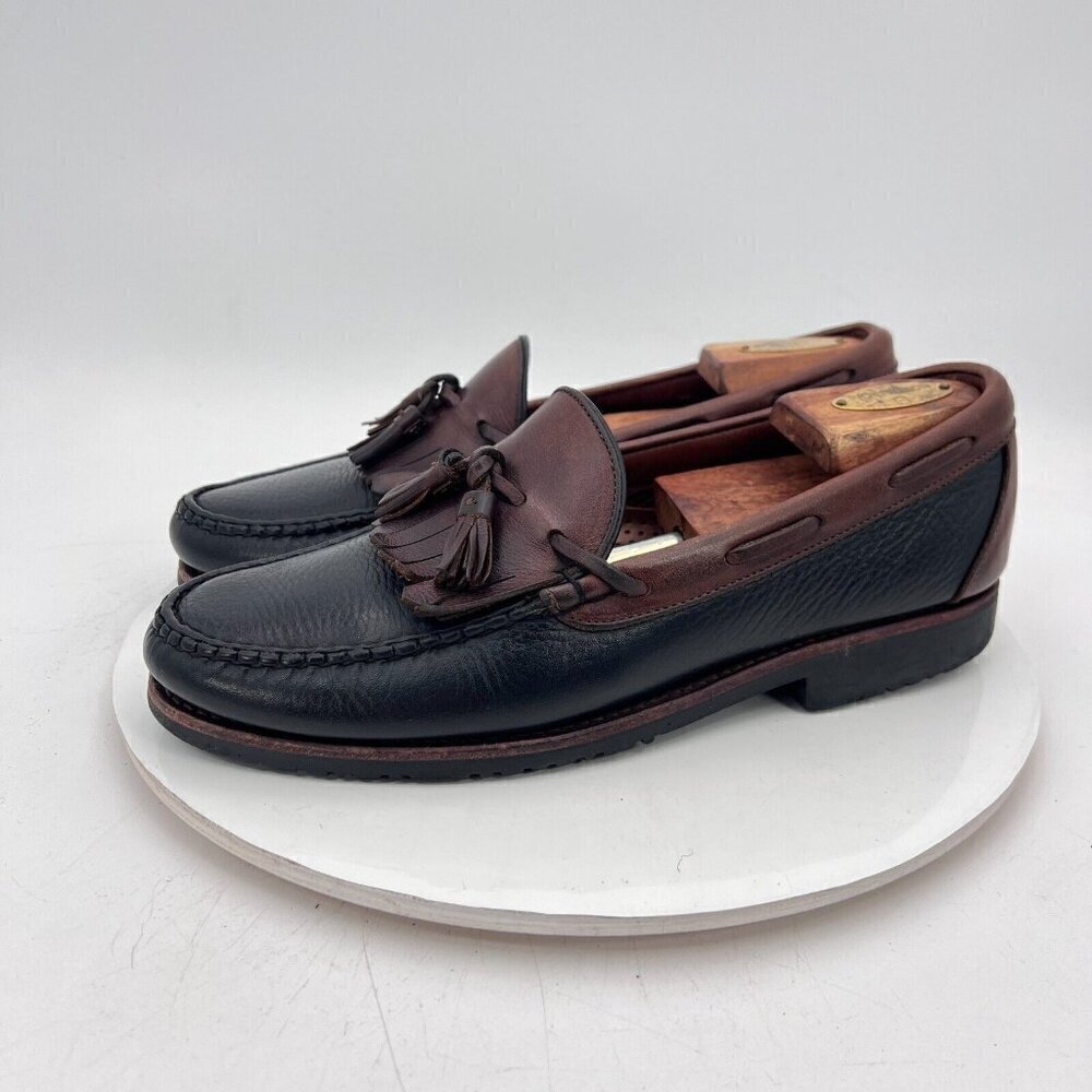 Allen Edmonds Nashua Kiltie Tassel Loafer Size 9.5D Black Brown Leather Dress - Picture 2 of 14